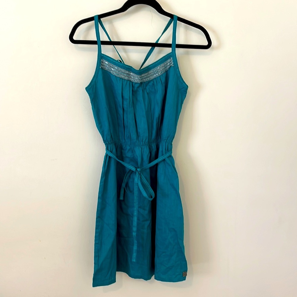 Brand new Roxy strap tie back dress Blue Small